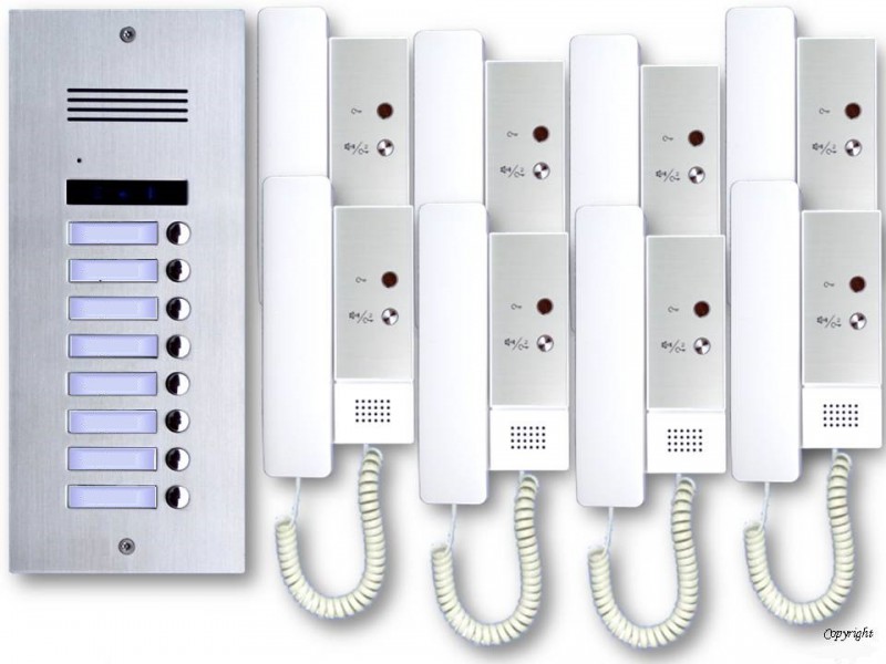 ES8A+ DJ4A Türsprechanlage Gegensprechanlage 8-Familienhaus 2Draht