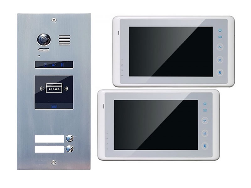 Türklingelanlage 2-Familienhaus ES2ID + 2xDT27W Touchscreen