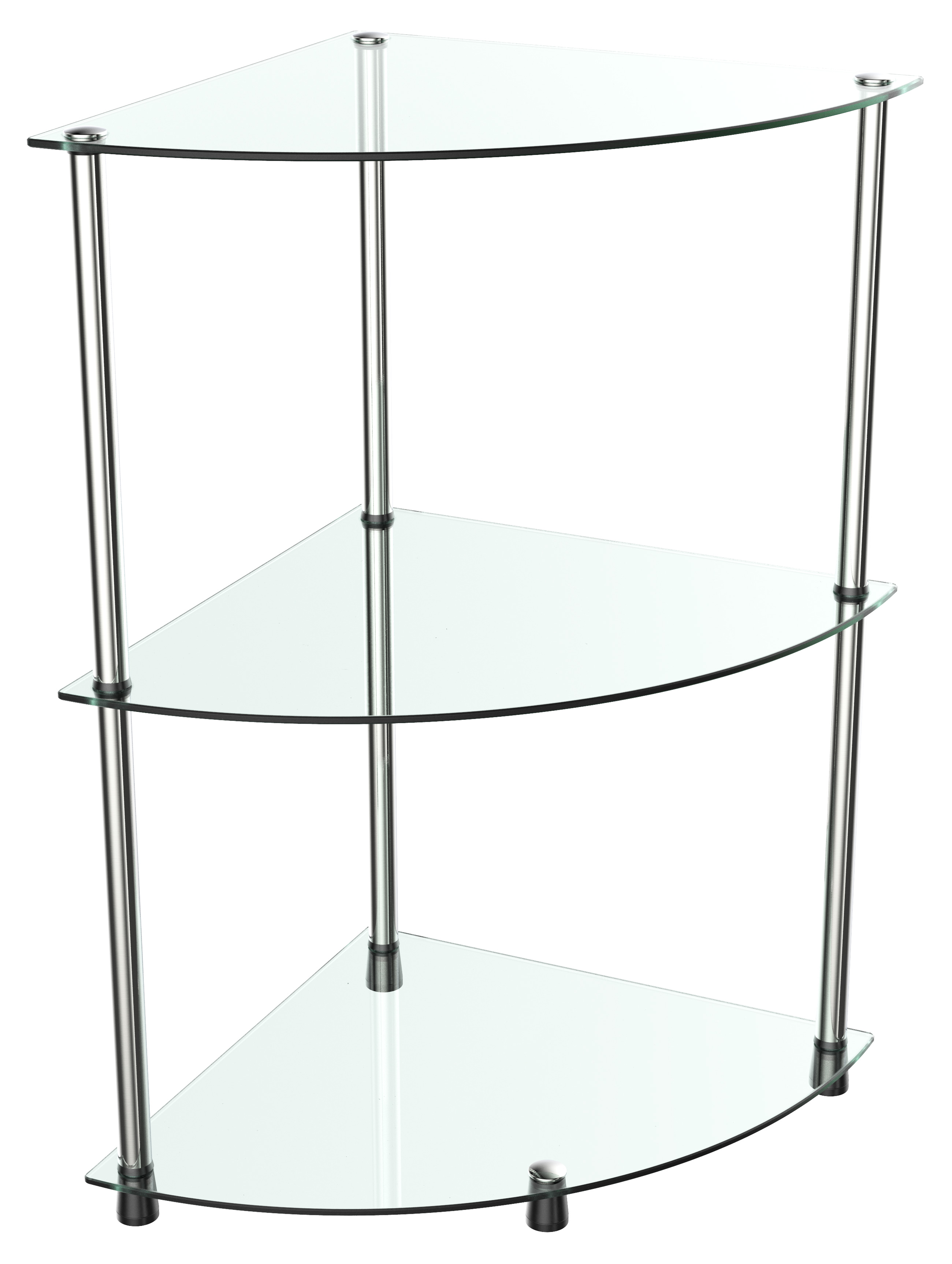 Eckregal WM501 mit Glas-Ablagen
