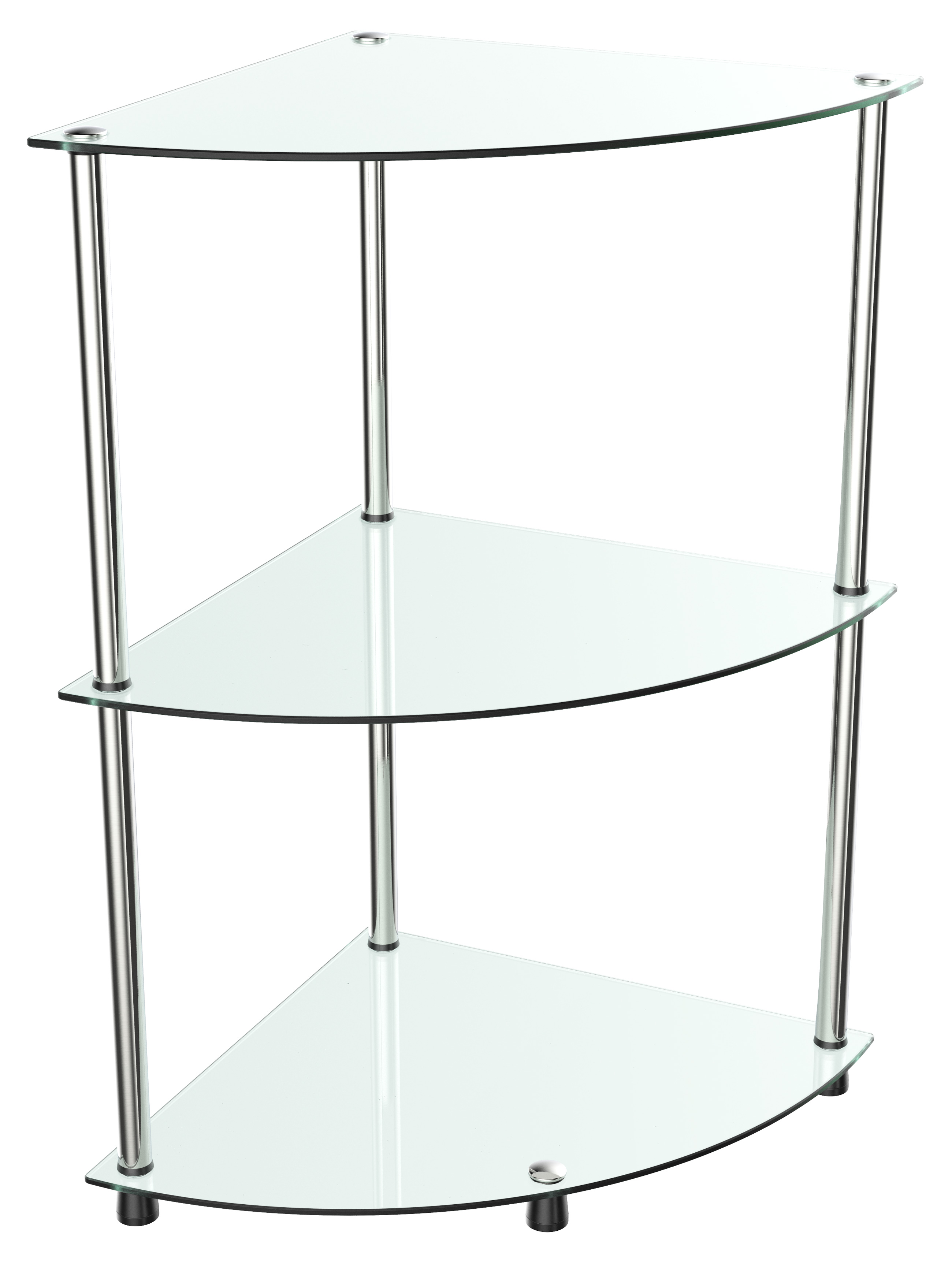 Eckregal WM501 mit Glas-Ablagen