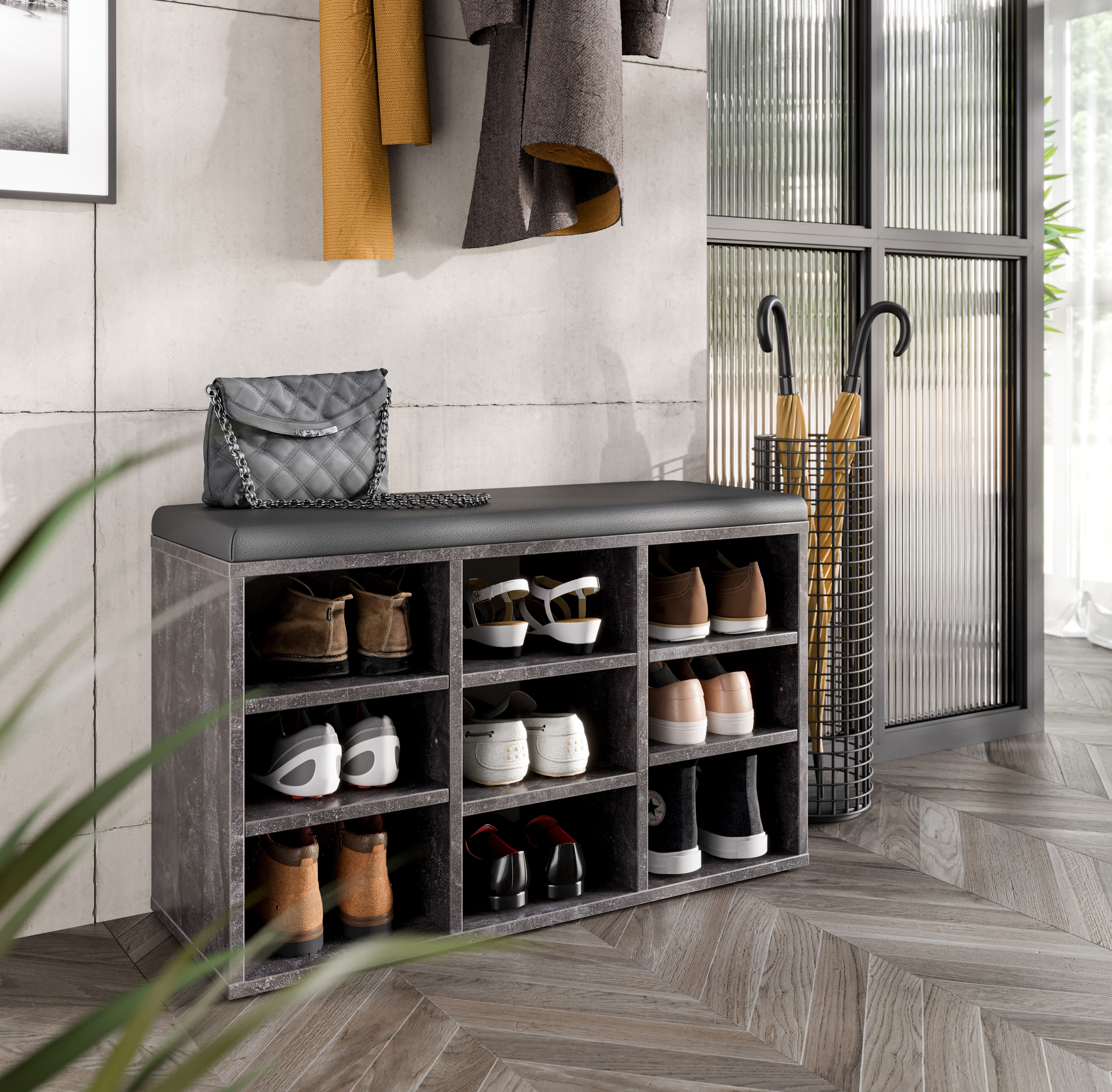 RICOO Schuhschrank / Schuhregal mit Sitzfläche WM035