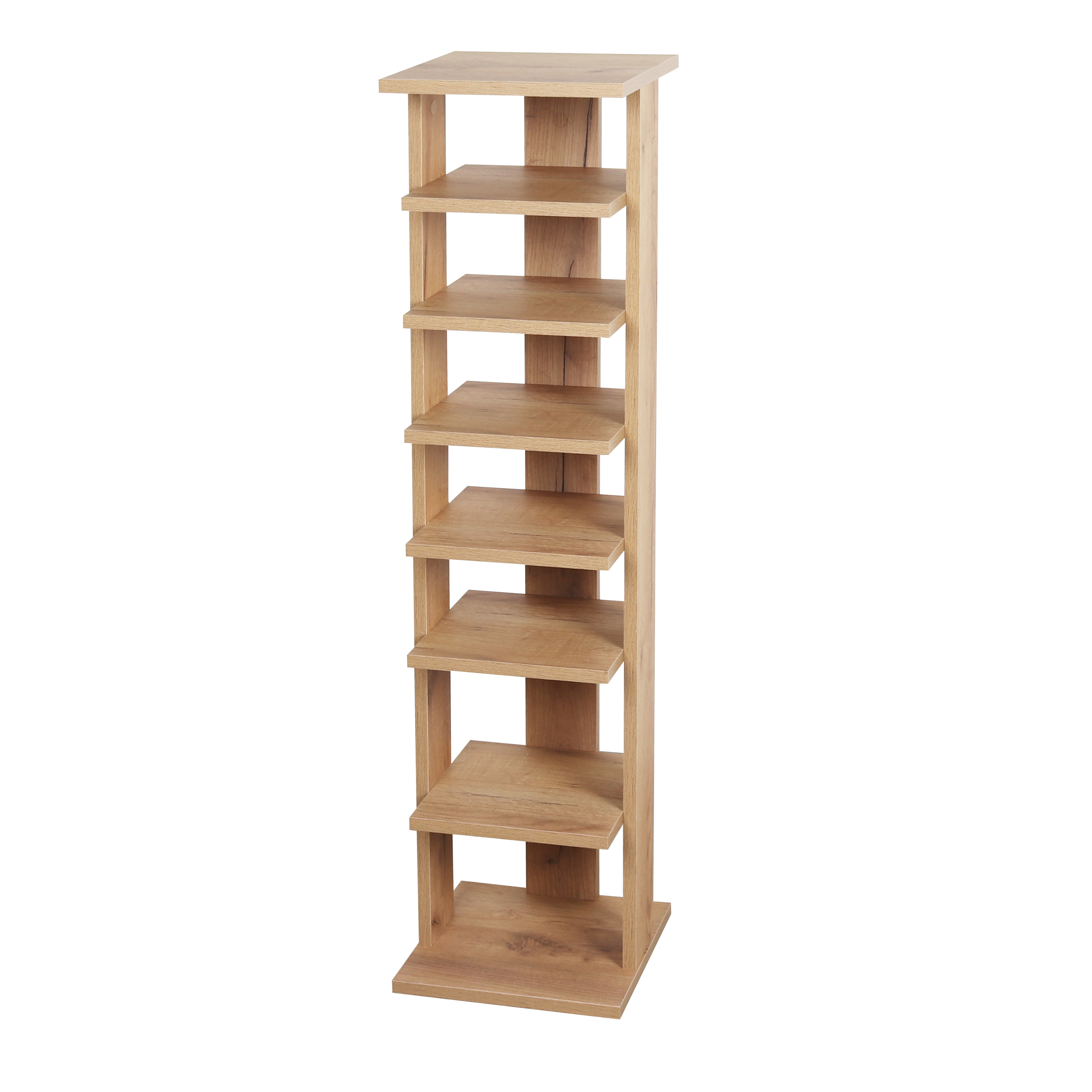 RICOO Schuhregal 110 x 27 x 27 cm schmal und hoch mit 7 Ablagen - WM038 Standregal mit Farbwahl