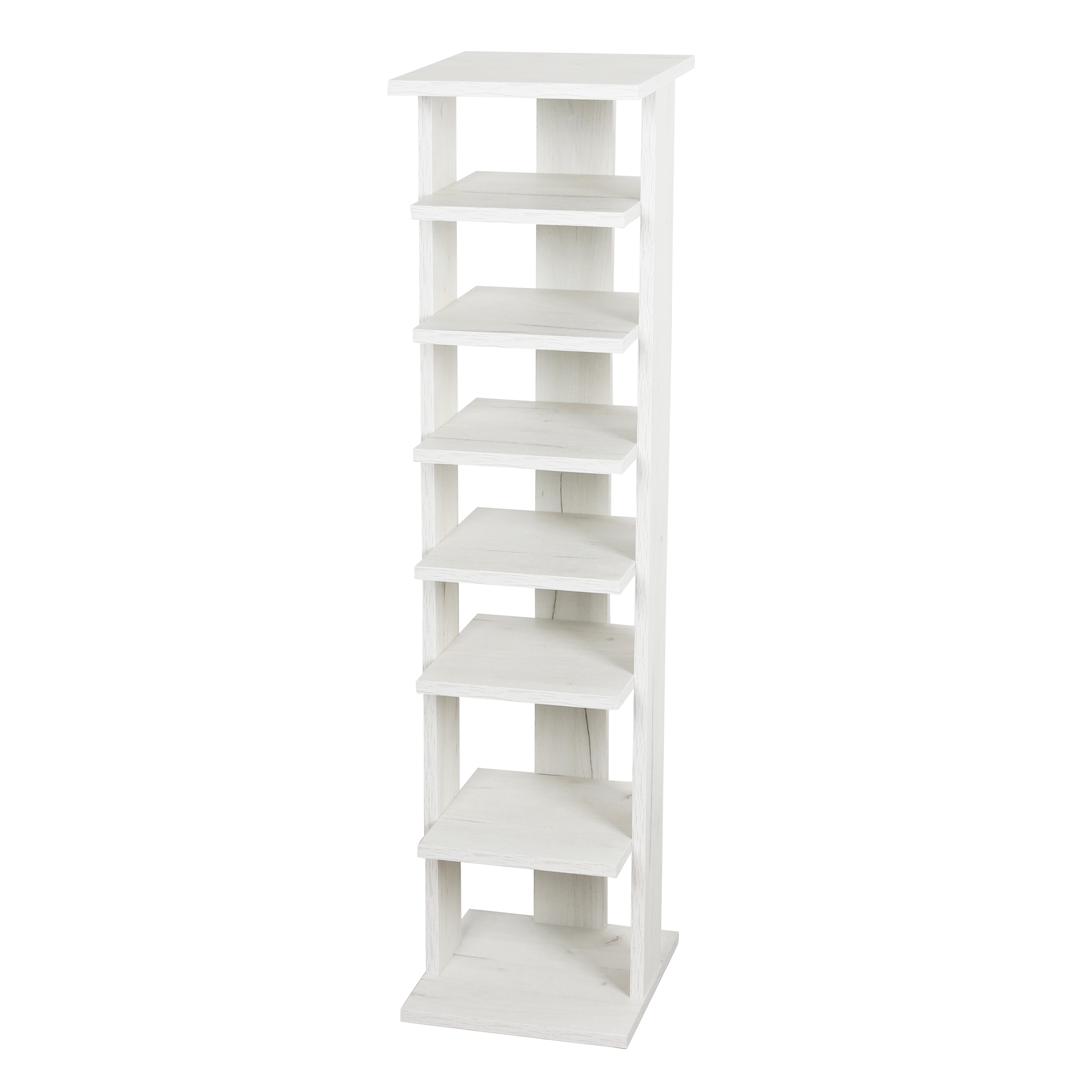 RICOO Schuhregal 110 x 27 x 27 cm schmal und hoch mit 7 Ablagen - WM038 Standregal mit Farbwahl