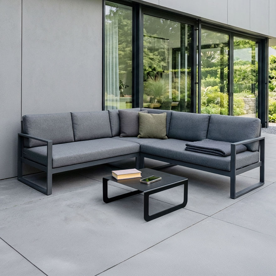 Gartentisch Terrassentisch Metall pulverbeschichtet Loungemöbeltisch