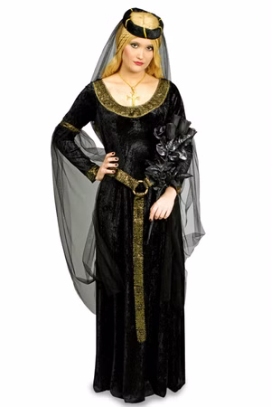 Kostüm schwarze Witwe Ritterdame Gr.36/38 Gothic Mittelalter Karneval Halloween