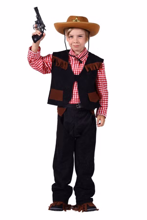Cowboy Kostüm Kinder Cowboykostüm Hemd Weste Chaps Gr.98-128 Karneval Fasching