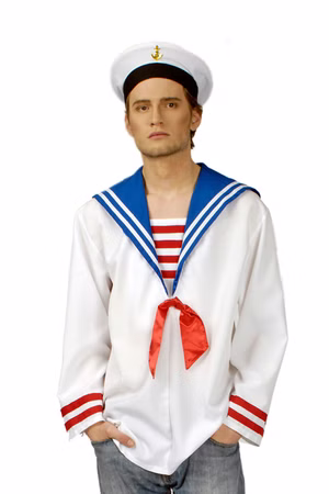 Kostüm Matrosenhemd Schiffsjunge Matrose Herren Marine Gr46/48 Karneval Fasching