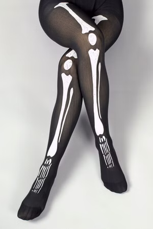 Nylonstrumpfhose Strumpfhose Knochen Skelett Skeleton Karneval Kostüm Halloween