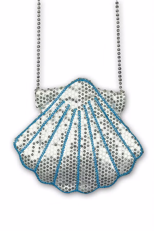 Muscheltasche Meerjungfrau Tasche Muschel silber Nixe Karneval Fasching