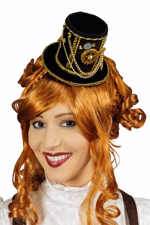 Steampunk Hut Mini Zylinder Hütchen Zahnrad Viktorianisch Karneval Halloween
