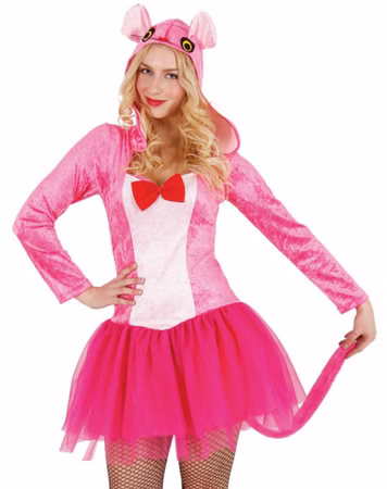 Pantherkleid pink tolles Kostüm Kleid Panther Damen Tierkostüm Karneval Fasching