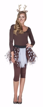 Reh Rock Damen Kostüm Petticoat Tüllrock Rehkostüm Rehkitz Karneval Fasching