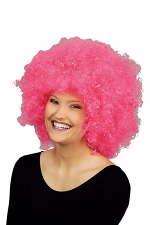 Perücke Riesen Afro neon pink od neon grün Hippie Reggae Karneval Fasching