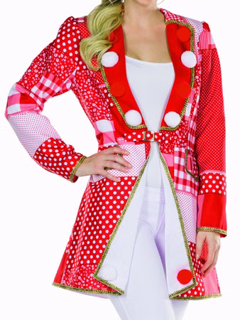 Kostüm Frack rot/weiß Kölnjacke Elferrat Patchworkoptik Uniform Karneval Köln