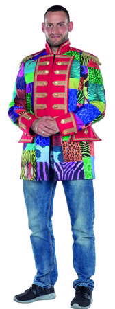 Kostüm Multi-Patch bunte Jacke Herren Frack Zirkus Patchworkjacke Karneval