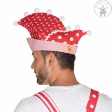 Narrenkappe rot / weiß Prinzenkappe Prunkmütze Karneval Mütze Köln Hut Fasching