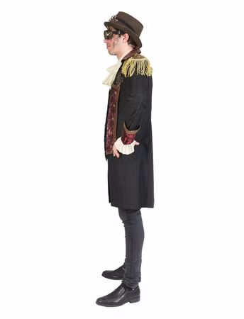 Kostüm schwarze Jacke Gehrock Steampunk Pirat Seeräuber Herren Karneval Fasching