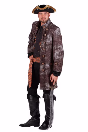 Ghostpirat Geister Pirat Herren Halloween Kostüm Gehrock Hemd Gürtel Karneval