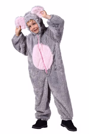 Mauskostüm Plüschoverall Maus Plüschkostüm Kinder Tierkostüm Karneval Fasching
