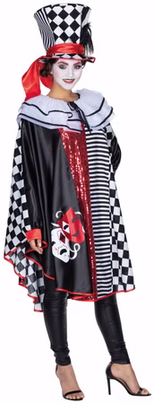 tolles Pierrot Cape Umhang Harlekin Kostüm Clown Damen Herren Karneval Fasching