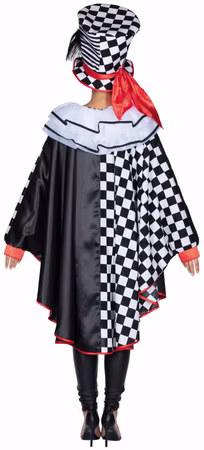 tolles Pierrot Cape Umhang Harlekin Kostüm Clown Damen Herren Karneval Fasching