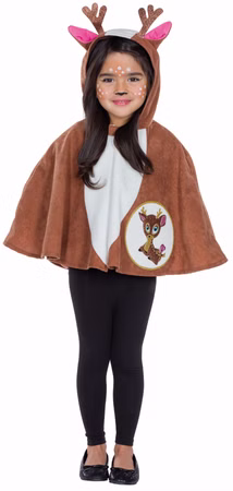 Kostüm Rehkitz Cape Kinder Waldtiere Reh Umhang Märchen Gr.116 Karneval Fasching