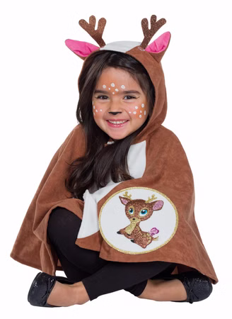 Kostüm Rehkitz Cape Kinder Waldtiere Reh Umhang Märchen Gr.116 Karneval Fasching