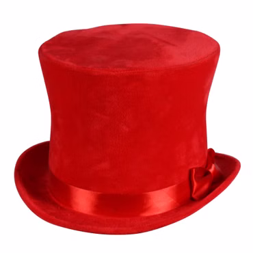 roter Zylinder Hut Flair samtiger Zylinderhut rot Chapeau Karneval Fasching