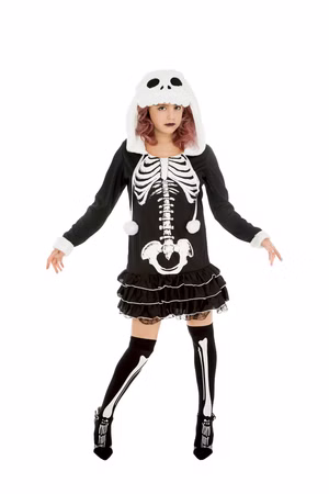 Halloweenkostüm Mädchen Geisterkostüm Zombie Gr.140 152 Skelett Karneval