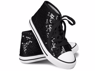 Glitzerschuhe Pailletten Sneaker schwarz Pailletten Schuhe Karneval Fasching