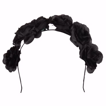 Haarreif schwarze Rosen Kostüm Accessoires Blütenhaarreif Halloween Karneval