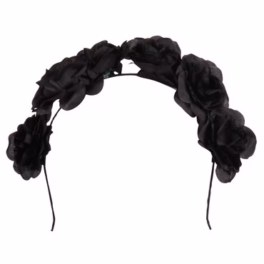 Haarreif schwarze Rosen Kostüm Accessoires Blütenhaarreif Halloween Karneval