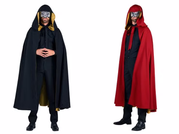 Kostüm Kapuzenumhang Mittelalter Halloween Cape mit Kapuze Maskenball Karneval