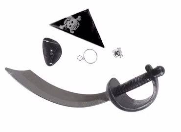 Piratenset 5tlg. Pirat Zubehör Seeräuber Karneval Kindergeburtstag Verkleidung