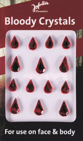 rote Tränen bloody crystals Gesichts Tattoo Teufel Hexe Karneval Halloween