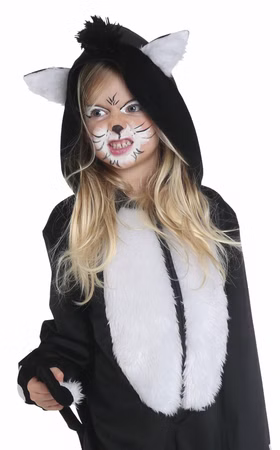 Katzenkostüm Kinder schwarz Katze Tierkostüm Overall Gr.104 Karneval Halloween