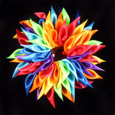 Rainbow Hut Deko Ansteckblume Regenbogen Satinblume Clown Karneval Fasching