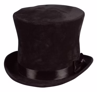 schwarzer Zylinder Hut Flair samtiger Zylinderhut Chapeau Karneval Fasching