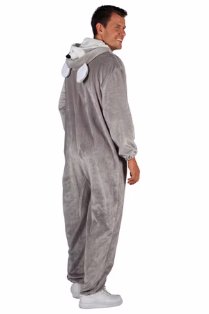 Maus Kostüm Damen Herren Plüsch Jumpsuit Overall Märchen Karneval Fasching