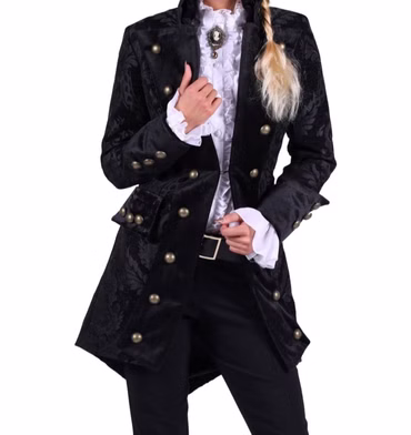 Jacke Gehrock Edel Pirat Piratin Damen Herren Barock Kostüm Karneval Fasching