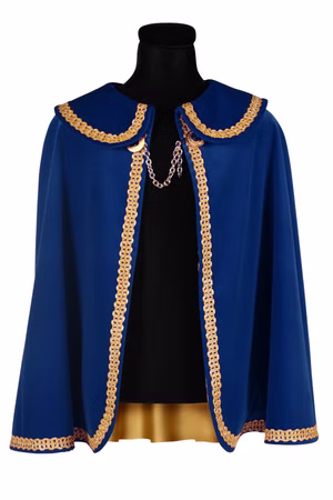 blauer Samt Umhang Prinzenmantel König Kostüm Uniform Musketier Garde Karneval 