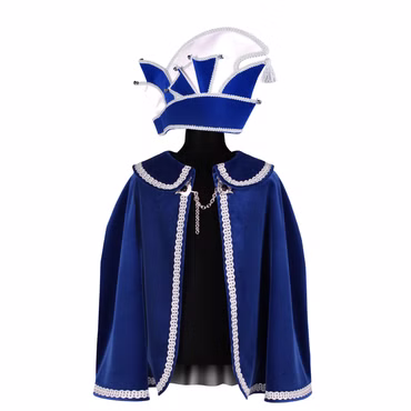 blauer Garde Umhang Samt Prinzenmantel König Kostüm Uniform Musketier Karneval 