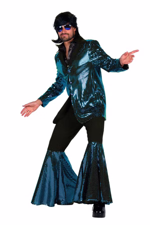 Night Fever Disco Anzug Herren Glitzer Schlager 70er Party Motto Show Karneval
