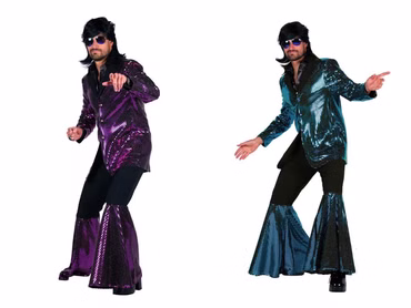 Night Fever Disco Anzug Herren Glitzer Schlager 70er Party Motto Show Karneval