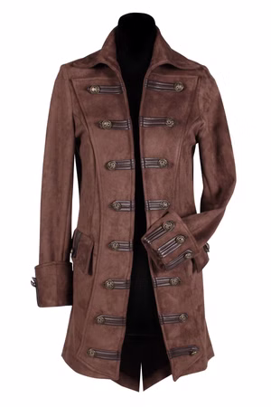 excl. Jacke Piratin Damen braun Pirat Kostüm Wildlederoptik Karneval Fasching