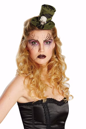 Halloween Mini Hut Lumpenstoff mit Totenkopf Zylinder Karneval Halloween