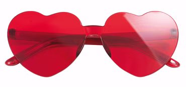 rote Herzbrille Amor Liebe Love Herz Brille Karneval JGA Fasching