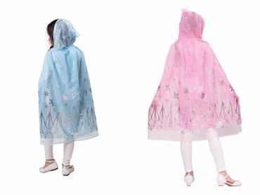 Prinzessin Cape Mädchen Umhang m Kapuze rosa oder blau Märchen Karneval Fasching
