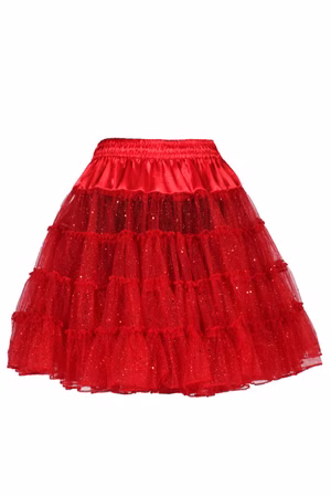 Glitzer Tüllrock Petticoat Glitzerrock Tutu Karneval Fasching Kostüm