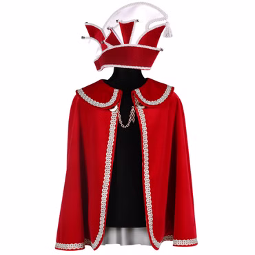 Samt Umhang Prinzenmantel rot/silber König Kostüm Uniform Garde Karneval 